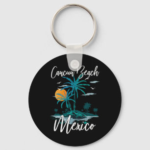 Gezellige vakantie Retro zonsondergang Mexico Canc Sleutelhanger