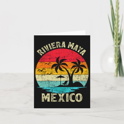 Gezellige vakantie vintage retro Mexico Riviera Ma Kaart (Voorkant)