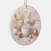 Gezellige vakantie zachte pastel blush roze keramisch ornament (Rechts)