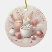 Gezellige vakantie zachte pastel blush roze keramisch ornament (Voorkant)