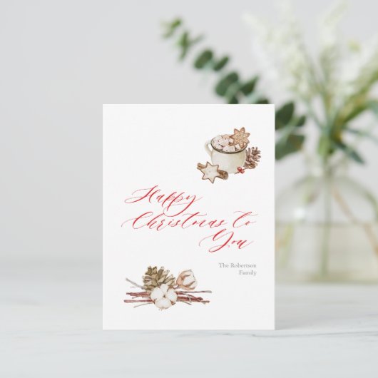 Gezellige vakantiewensen briefkaart (Staand voorkant)