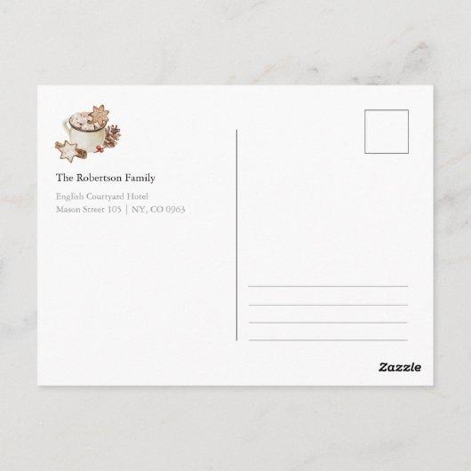 Gezellige vakantiewensen briefkaart (Achterkant)