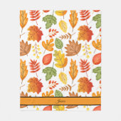 Gezellige val laat gepersonaliseerde naam achter fleece deken (Voorkant)