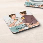 Gezellige Valentijnsdag Bier Onderzetter (Linkerzijde)