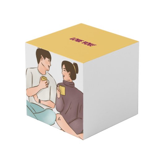 Gezellige Valentijnsdag Kubus (Voorkant hoekig)
