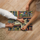 Gezellige veelkleurige realistische bibliotheek Ca Legpuzzel