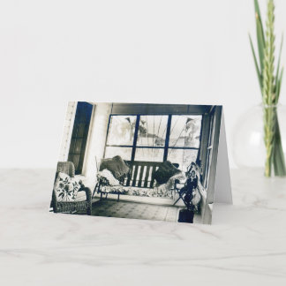 gezellige veranda feestdagen kaart