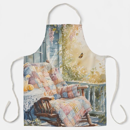 Gezellige veranda met quilt en limonade charme schort (Voorkant)