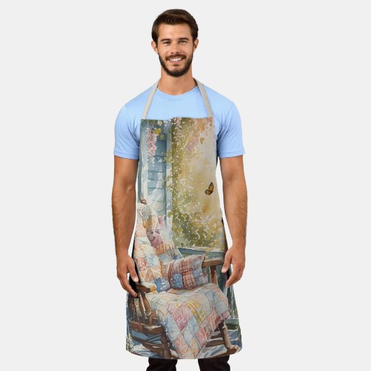 Gezellige veranda met quilt en limonade charme schort (Gedragen)