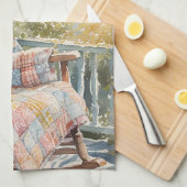 Gezellige veranda met quilt en limonade charme theedoek (Quarter Fold)