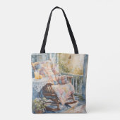 Gezellige veranda met quilt en limonade charme tote bag (Achterkant)
