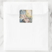 Gezellige veranda met quilt en limonade charme vierkante sticker (Tas)