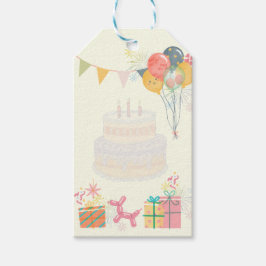 Gezellige verjaardag Kaart Cadeaulabel