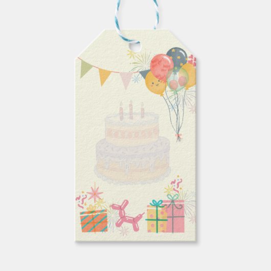 Gezellige verjaardag Kaart Cadeaulabel (Voorkant)