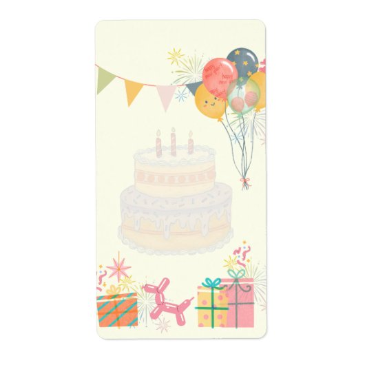 Gezellige verjaardag Kaart Etiket (Voorkant)