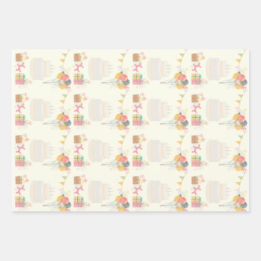 Gezellige verjaardag Kaart Inpakpapier Vel (Voorkant 3)