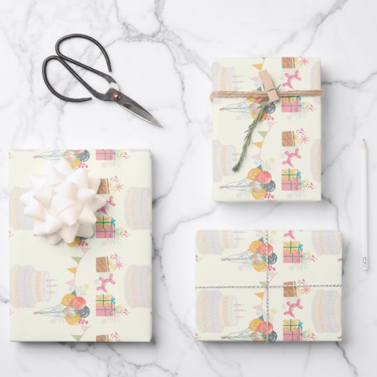 Gezellige verjaardag Kaart Inpakpapier Vel (Voorkant)