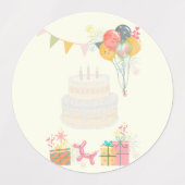 Gezellige verjaardag Kaart Labels (Design 1)