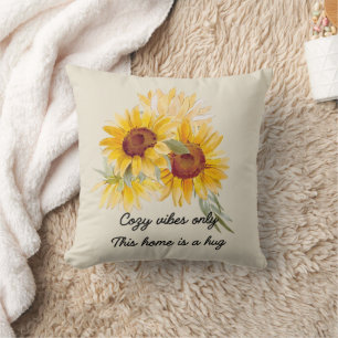 Gezellige vibes alleen met zonnebloemen Sierkussen