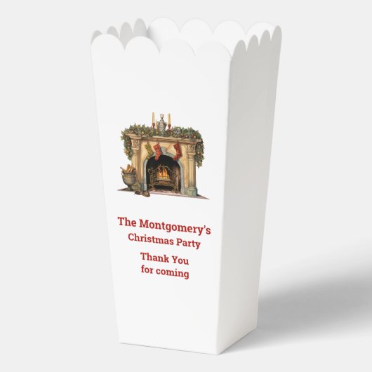 Gezellige Victoriaans open haard kerst bedankt Bedankdoosjes (Achterkant)