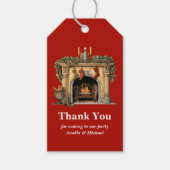 Gezellige Victoriaans open haard kerst bedankt Cadeaulabel (Voorkant)