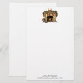 Gezellige Victoriaans open haard kerst Briefpapier (Voorkant / Achterkant)