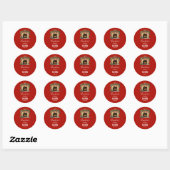 Gezellige Victoriaans open haard Kerst - Candle Ronde Sticker (Vel)