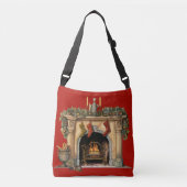 Gezellige Victoriaans open haard kerst Crossbody Tas (Voorkant)