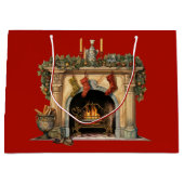 Gezellige Victoriaans open haard kerst Groot Cadeauzakje (Voorkant)