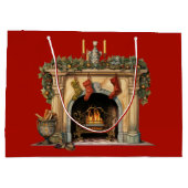 Gezellige Victoriaans open haard kerst Groot Cadeauzakje (Achterkant)