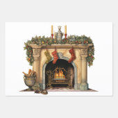 Gezellige Victoriaans open haard kerst Inpakpapier Vel (Voorkant 2)