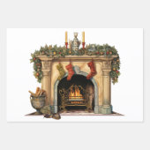 Gezellige Victoriaans open haard kerst Inpakpapier Vel (Voorkant)