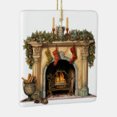 Gezellige Victoriaans open haard kerst Keramisch Ornament (Rechts)