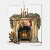 Gezellige Victoriaans open haard kerst Keramisch Ornament (Links)