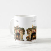 Gezellige Victoriaans open haard kerst Koffiemok (Voorkant links)