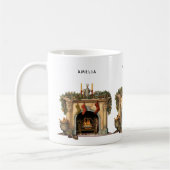 Gezellige Victoriaans open haard kerst Koffiemok (Links)