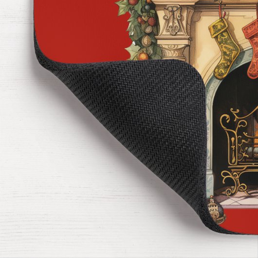 Gezellige Victoriaans open haard kerst Muismat (Hoek)