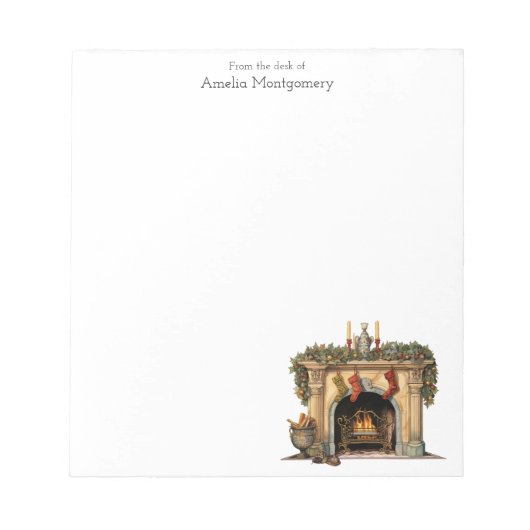 Gezellige Victoriaans open haard kerst Notitieblok (Voorkant)