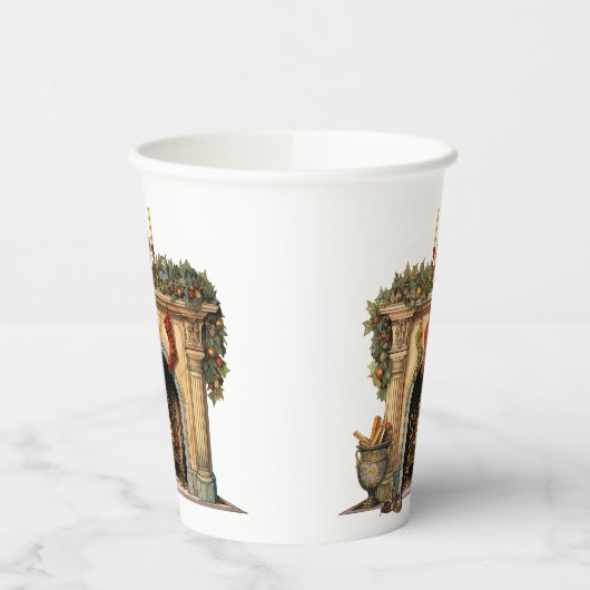 Gezellige Victoriaans open haard kerst Papieren Bekers (Links)