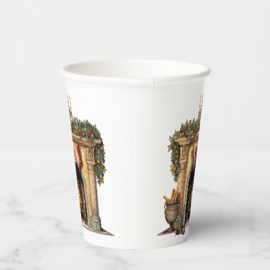 Gezellige Victoriaans open haard kerst Papieren Bekers (Rechts)