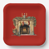 Gezellige Victoriaans open haard kerst Papieren Bordje (Voorkant)