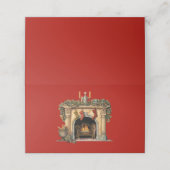 Gezellige Victoriaans open haard kerst Plaatskaartje (Buitenkant ongevouwen)