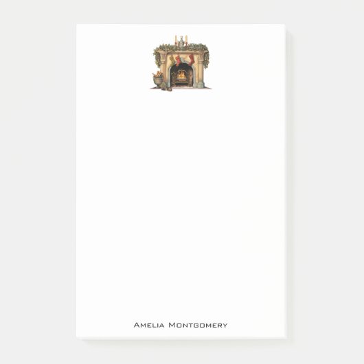 Gezellige Victoriaans open haard kerst Post-it® Notes (Voorkant)