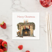 Gezellige Victoriaans open haard kerst Servet (Insitu)