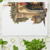 Gezellige Victoriaans open haard kerst Theedoek (Gevouwen)