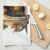 Gezellige Victoriaans open haard kerst Theedoek (Quarter Fold)