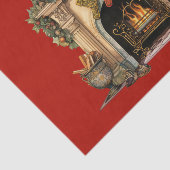 Gezellige Victoriaans open haard kerst Tissuepapier (Detail)