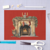 Gezellige Victoriaans open haard kerst Tissuepapier (Craft)