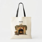 Gezellige Victoriaans open haard kerst Tote Bag (Voorkant)
