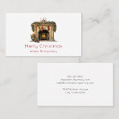 Gezellige Victoriaans open haard kerst Visitekaartje (Voorkant / Achterkant)